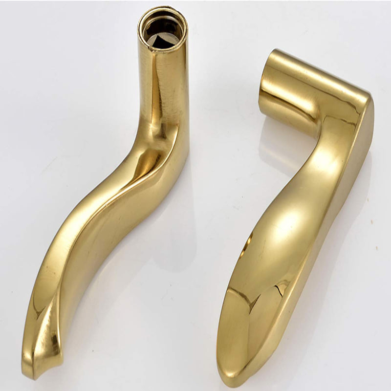 Stainless Steel Door Levers, Interior Door Levers Wooden Door Steel Door Iron Door Levers, Hole Center 125mm Scroll Door Handle Knob Locks, Bolt Length 40mm, Gold, 1 Pcs 40 mm