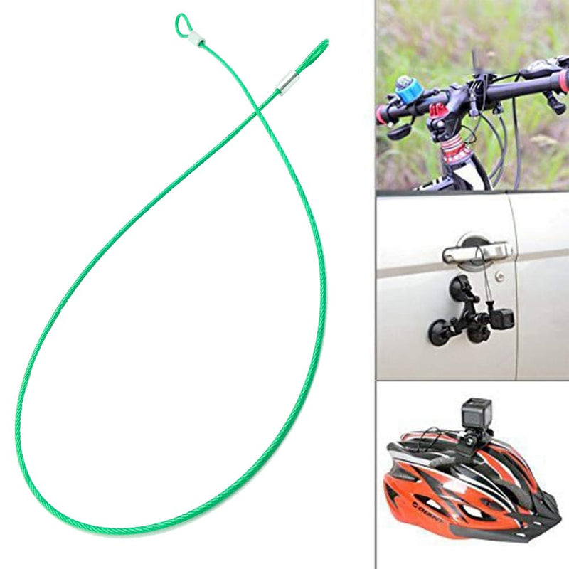 5 Pack 40 Inch(100cm) Stainless Steel Tethers with 4 Pcs Spring Snap Hook Clips, Steel Wire Cable with Loops Vinyl Cover Coated Short Rope Lanyard Lock Tether Chains, Black 5p-100cm-black
