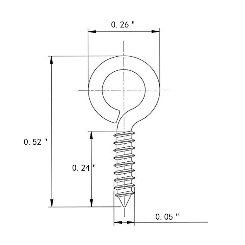 FixtureDisplays® 50PK Mini Eyelet Screws 0.5" Long Self-Tapping Self-Drilling Screws Hooks Ring 18604-50PK