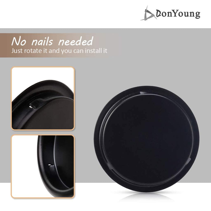 4PCS Closet Door Finger Pull 2-1/8", Easy Snap-in Circular Black Closet Door Pulls, No Nails Needed, Perfect for Pocket Door, Sliding Door, Bi-Pass Door, Cabinet Door