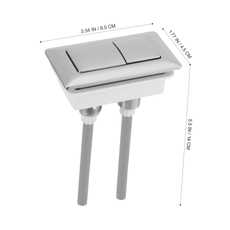 DOITOOL Rectangular Dual Flush Toilet Button Replacement Water Tank Push Button for Toilet Tank Flush Systems Universal Top-of- Push Actuator 5.51X3.34X1.77In 1 Pack