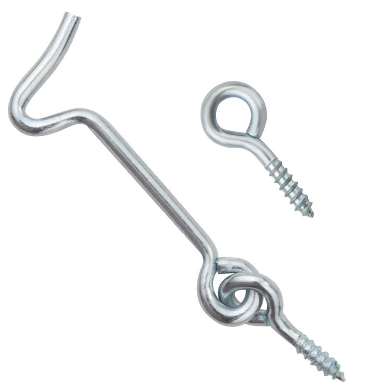 8 Pcs 2.5 inches Cabin Hook Eye Latch Gate Door Swivel Window Door Hook with Mounting Screws (Silver, 2.5 inches) Silver