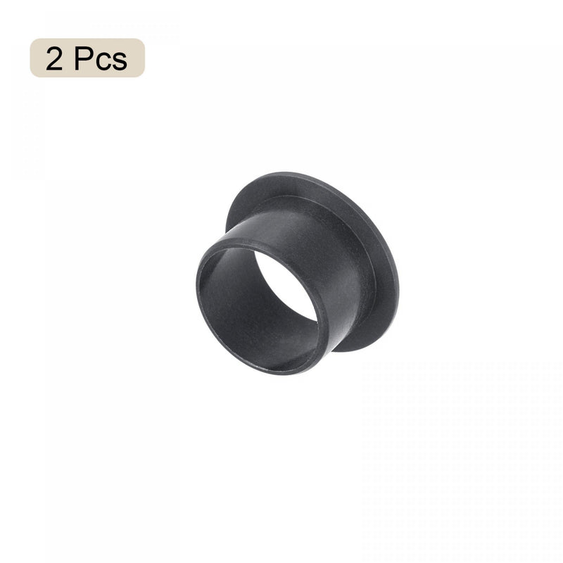 uxcell Flanged Sleeve Bearings 16mm Bore 18mm OD 12mm Length POM Wrapped Oilless Bushings Black 2pcs 16x18x12mm