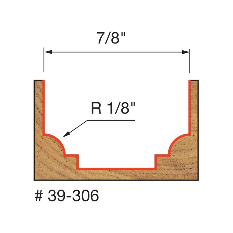 Freud Classical Beading Router Bit with Perma-Shield Coating for Maximum Precision - Ideal for Trim & Molding, 1/8" Radius, 1/4" Shank, 2 Cutters - 39-306