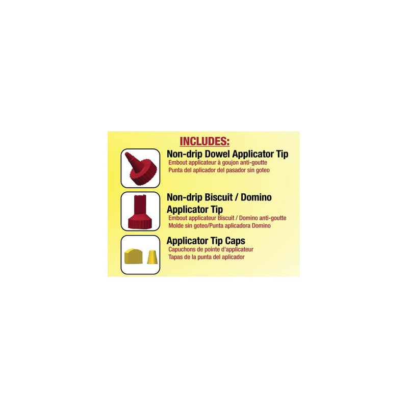 Milescraft 5222 Glue Mate 150-5oz. (150ml) Precision Wood Glue Bottle - Anti-Drip - Dowel and Biscuit Tips Included - Easy Flow Multi-Chamber Design - Ideal for Woodworking 5