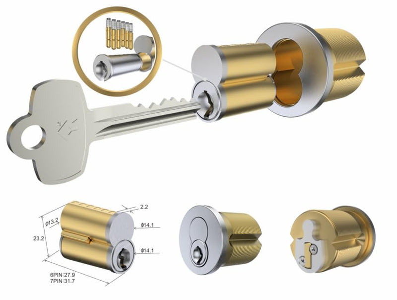 SFIC Standard Mortise Housing for Stanley, Dorma Kaba, Arrows, Best, Falcon 7pins/6pins IC Core Using