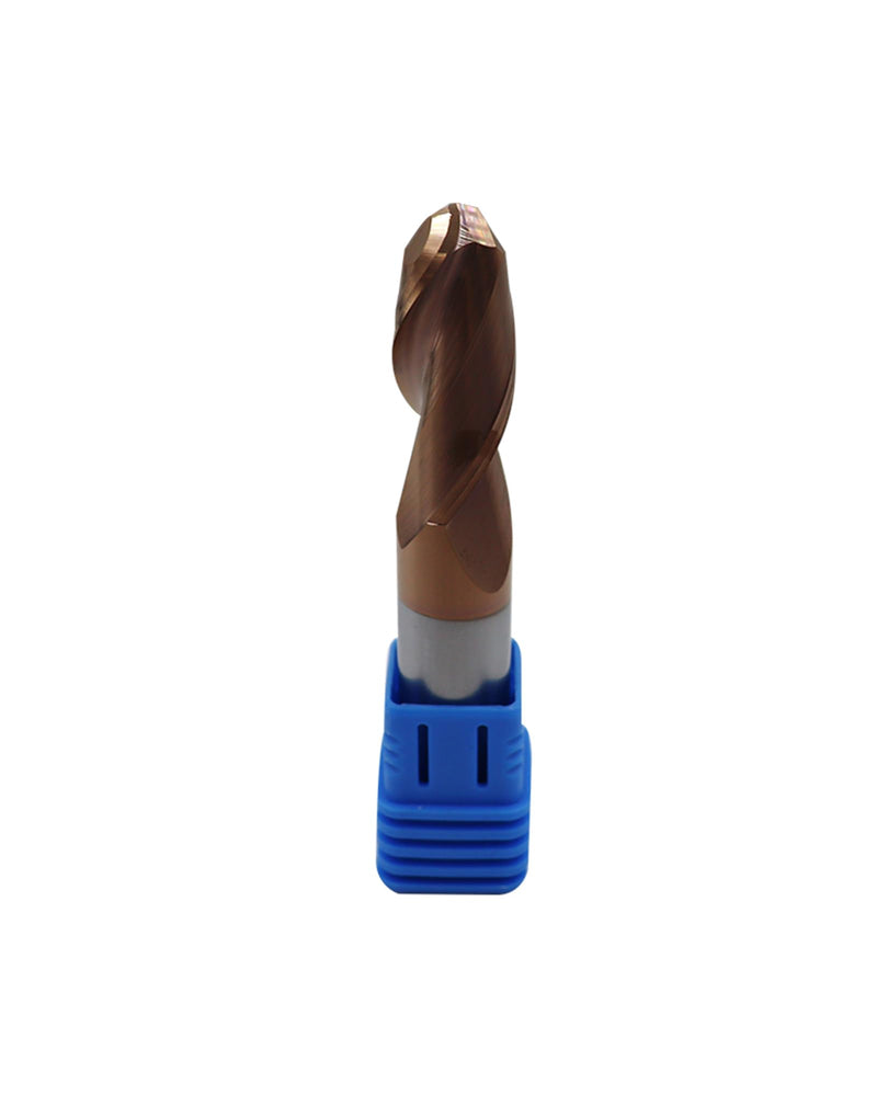1/2" Carbide Ball Nose End Mills, TISIN Coated, 2 Flute, End Mill Bits for Alloy Steels and Hardened Steels, 1/2" Cutting Diameter 1/2 in