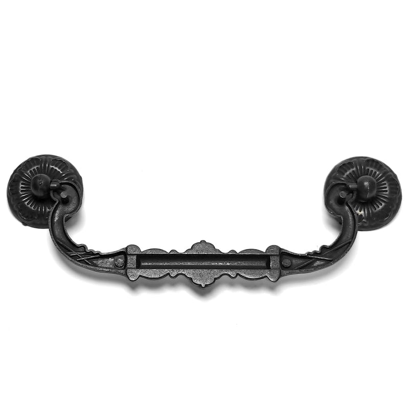4-Pack 5.25" C-C Bail Drawer Pull Drop Dresser Handle Cabinet Pull Knob Hardware Vintage Style Antique Black 5 1/4" 135mm Centers (Antique Black,4) 4