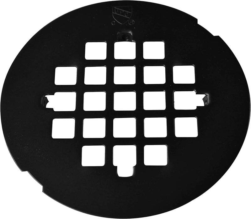 Westbrass A206B-62 2" No-Caulk Brass Compression Shower Drain with 4-1/4" Round Grid Cover, Matte Black