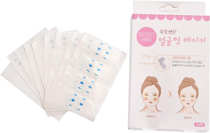 Small Face Tape, 40 Pieces, Face Lifting, Face Tape, Raising Sagging, Nasolabial Lines, Correcting Faces, Ultra Thin, Transparent, Inconspicuous, Frosted, Orthopedic Tape, Cosplay, Job Hunting, Dating, Parties, Photo Sessions - NewNest Australia