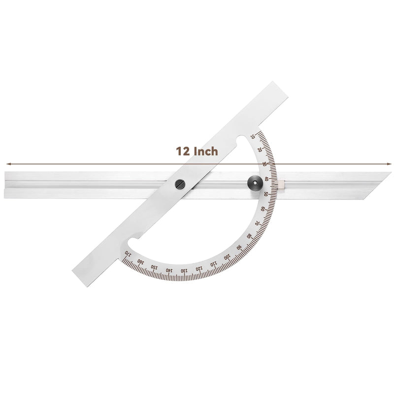 12" Steel Protractor Angle Finder Sliding Bevel Gauge Metal Protractor for Construction Jobs, Cabinet-Making and Fine Carpentry, Measuring Tool for Carpenters & Woodworking Hobbyists