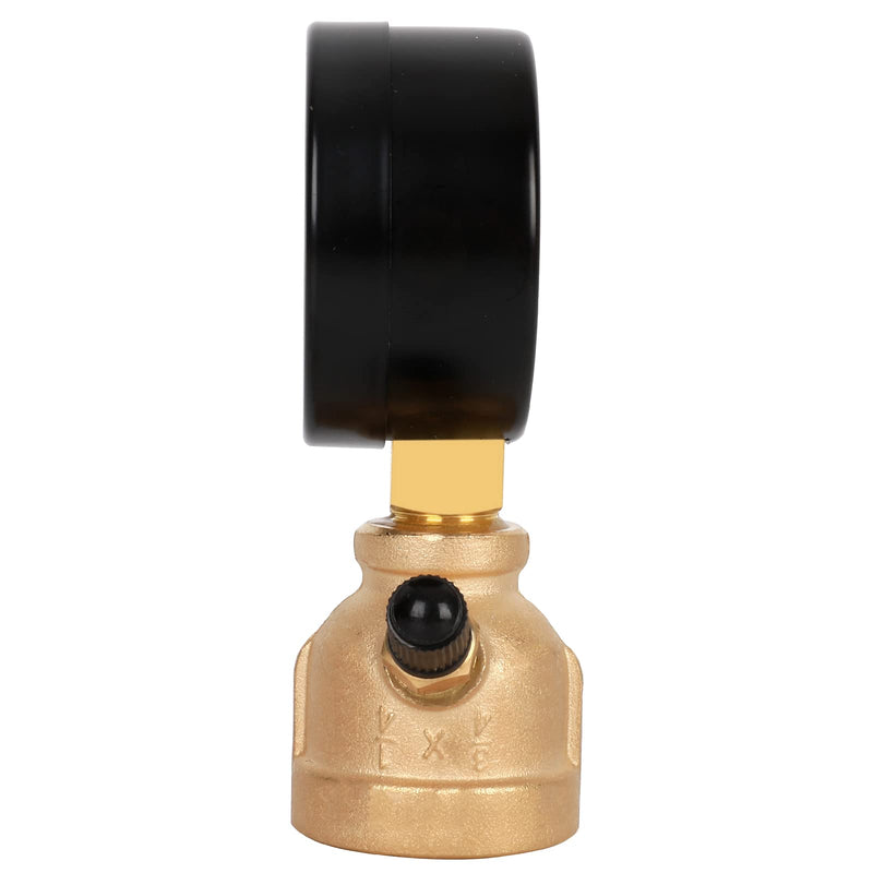 Gas Line Pressure Tester, Brass Gas Pressure Tester Gauge, 3/4" FNPT Forged Brass Assembly with Air Pressure Gauge 30psi and Air Bleeding Valve for Pressure Testing on Home Gas Line 30Psi Brass gas pressure tester