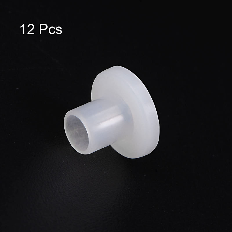 HARFINGTON 12pcs Flanged Sleeve Bearings 4mm Bore 5mm OD 7mm Length Nylon Bushings for Shaft, White 4mm x 5mm x 7mm