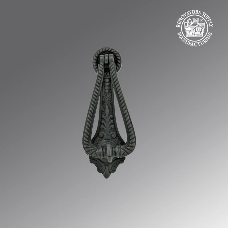 Renovators Supply Manufacturing Door Knockers for Front Door 6.75 in. Oil Rubbed Bronze Finish Solid Brass Door Knocker with Mounting Hardware