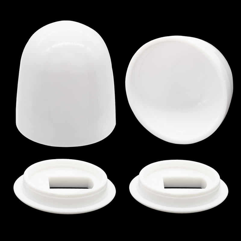 Biaungdo 2 Pcs Universal Tall Toilet Bolt Caps, White Plastic Toilet Floor Caps with Washers Round Push-On Bottom Toilet Bowl Bolt Caps Covers for Home, Office(37mm Height)