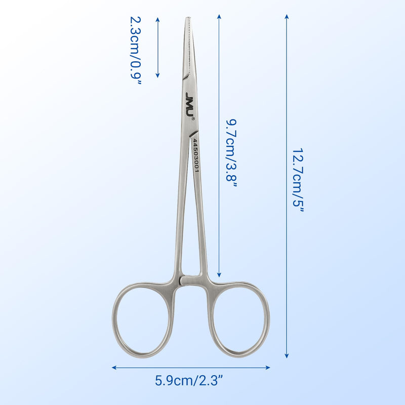 JMU Hemostat Locking Forceps 5" Straight 1 Pc/Pack | Stainless Steel, Locking Tweezer Clamps for Surgical and Dental Procedures