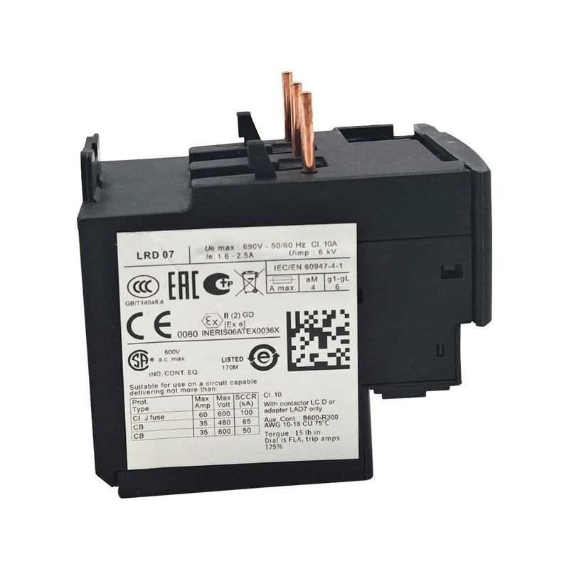 TeSys LRD07 Thermal Overload Relay 1.6-2.5A fit for contactor LC1D09-38