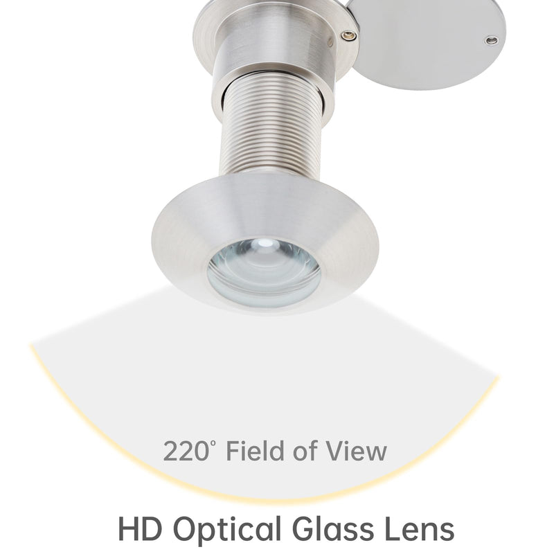 Door Viewer Peephole, Solid Brass 220-degree Large Peephole with 1-1/10" Drill Bit for 1-21/32" to 2-1/8" Doors, Peep Holes for Door with Privacy Cover (Satin Nickel) Satin Nickel