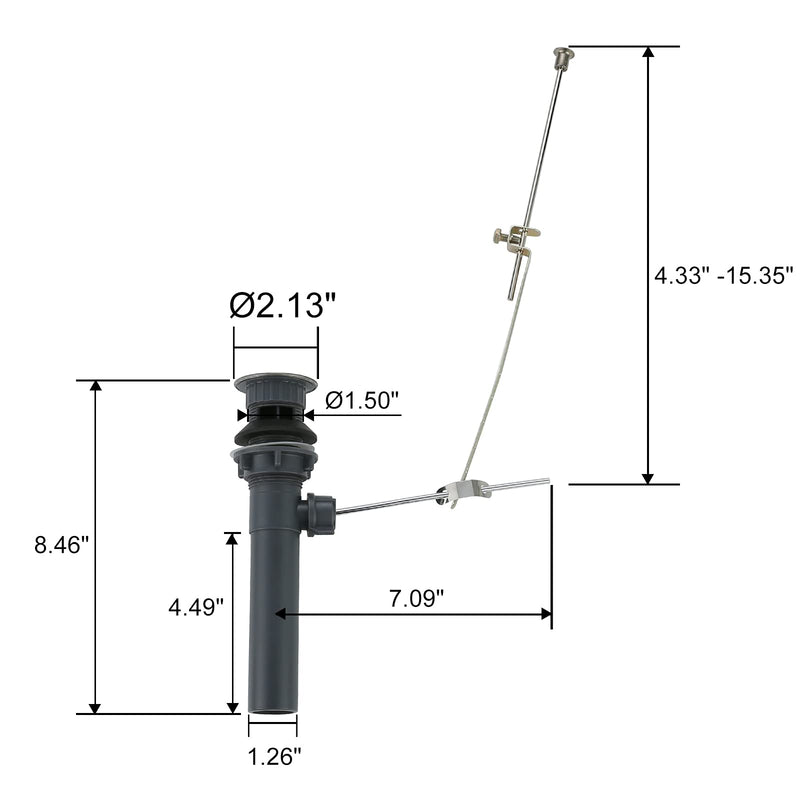 Bathroom Sink Drain with Lift Rod, Brushed Nickel Sink Drain with overflow, ARCORA Drain Stopper for Vessel Sink Lift Rod With Overflow