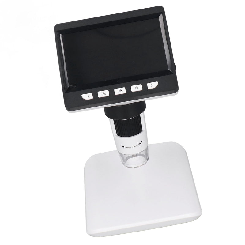 LCD Digital Microscope,4.3 Inch Screen 50x 1000x Magnification 2MP HD Camera 8 LED Light Metal Stand Rechargeable USB Microscope PCB Inspection Industrial Repair