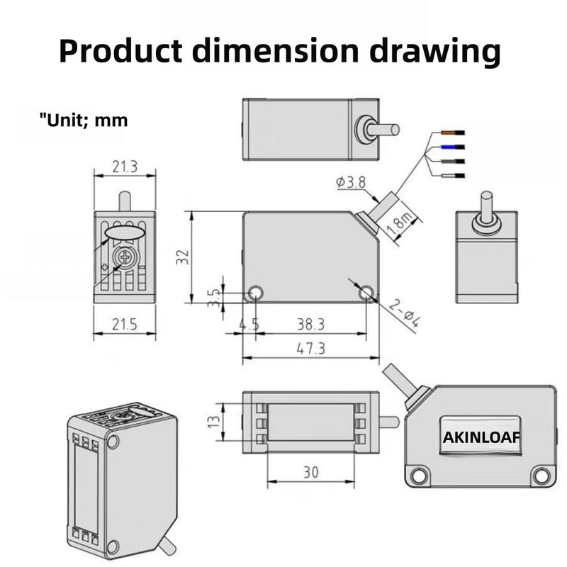 BG-1000N Photoelectric Sensor Switch | Background Suppression Diffuse, LED Display, 3000MM Detection Distance BG-1000N 1