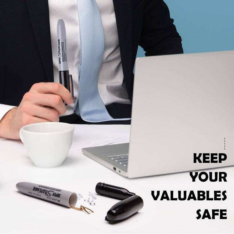 BarGifts Fake Pen Diversion Safe Keep Your Valuables Secretly, Hidden Safe Storage as A Marker Pen to Hide Small Items- 1pc white-1PC
