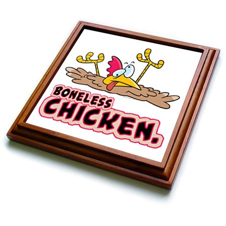 3dRose Funny Boneless Chicken Cartoon Trivet with Ceramic Tile, 8 by 8", Brown