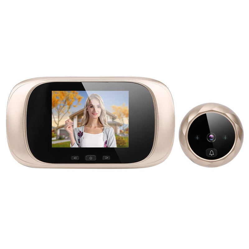 Tbest Digital Peephole viewer for Front Door Camera peep Holes with doorbell Apartment Eye The Building,Kits 2.8in TFT LCD Visual Door Viewer IR Night Vision Cyclic Storage Camera Gold