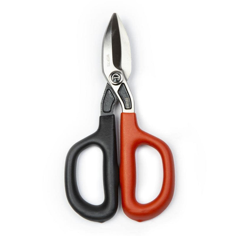 Crescent Wiss 7" Straight Pattern Tinner Snips - Tin Snips for HVAC & Sheet Metal Cutting - With Drop-Forged Steel Blades, Adjustable Pivot Bolt & Durometer Grips - Metal Snips - WDF7S