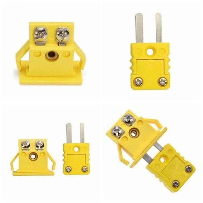 2Set K-Type Panel Mount Thermocouple Miniature Socket and Plug Connector(Yellow) Set of 2 K-Type Thermocouple