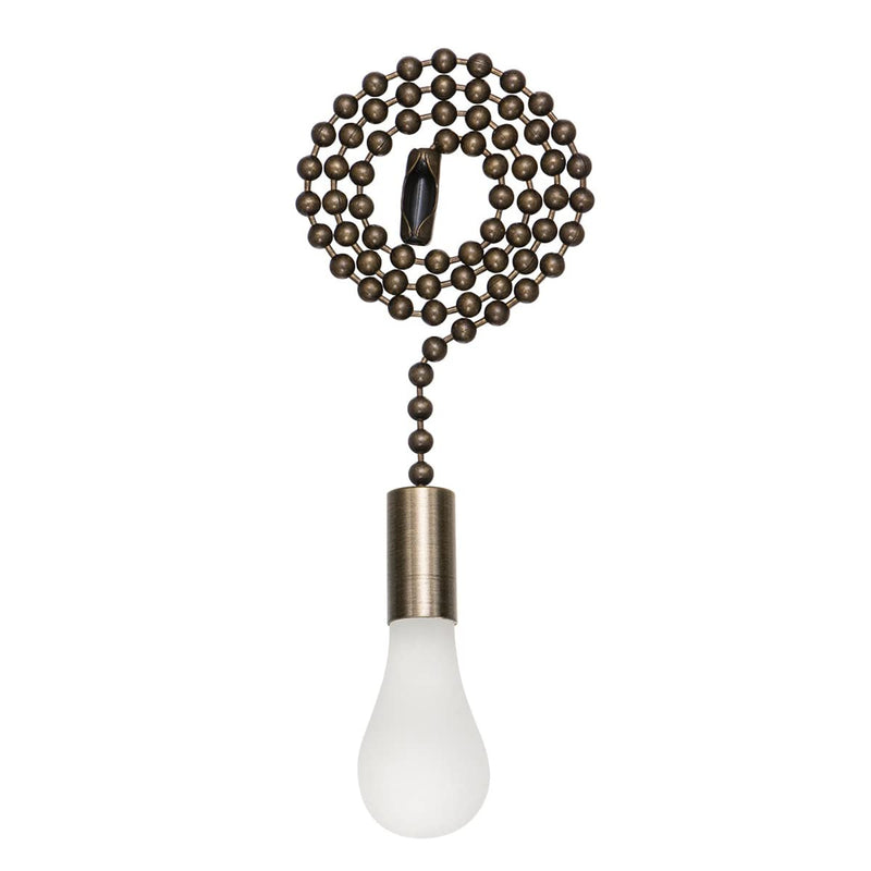 SmoTecQ Ceiling Fan Pull Chain Extender with Decorative Frosted Glass Bulb and Fan Cord, Fit All Standard 3mm Diameter Ceiling Fans and Light Fixtures Factory Pull (Bronze) Bronze