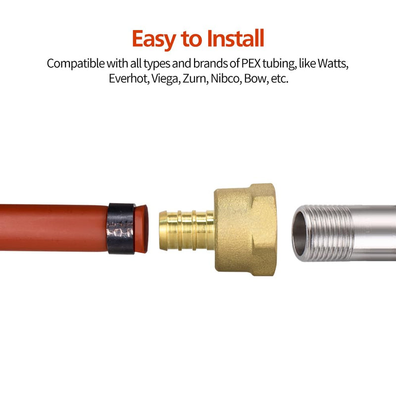 20 Pack PEX 1/2" x 1/2" NPT Female Fittings, Brass, Full Port 20pcs-PEX 1/2" x 1/2" NPT