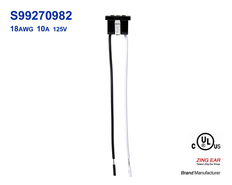 S99270982 Receptacle for Broan Exhaust Fan,10A,125V,18AWG S99270982【10A,18AWG】