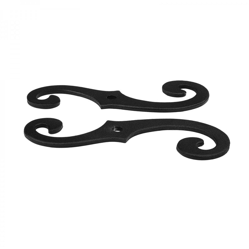 Renovators Supply Cast Iron Shutter Fasteners - Decorative S Style Shutter Dogs Hardware - Weatherproof Powder Coated External Shutter Tieback Including Mounting Screws - 6.5 Inches, Pack of 2