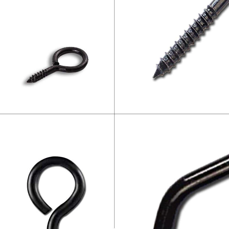 Eye Screw Pins for Jewelry Making Findings Mini Metal Eye Hooks 200 Pieces Zinc Plated (Black) Self Tapping Eyelets O Ring Hanging DIY Projects Crafts Arts Wine Cork Charm Bead 14mm x 7mm 0#(200PCS) Black