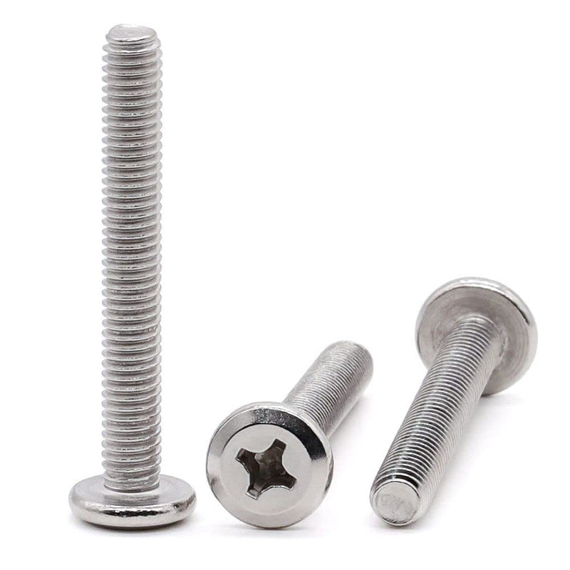 Glvaner (20 pcs) M6-1.0 x 60mm Binding Screws, Flat Round Head Phillips Drive Machine Screw 304 Stainless Steel 18-8 Full Thread, Furniture Screw Connection Bolt Screw 20