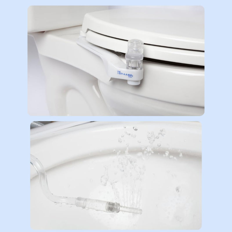 The BIFFY Classic Bidet Attachment- Physician Designed & Clinically Tested, Self-Cleaning, 8-Stream Spray with Adjustable Pressure and Pattern, Non-Electric, Assembled in USA Universal Classic (Standard, Round, Elongated Toilets)