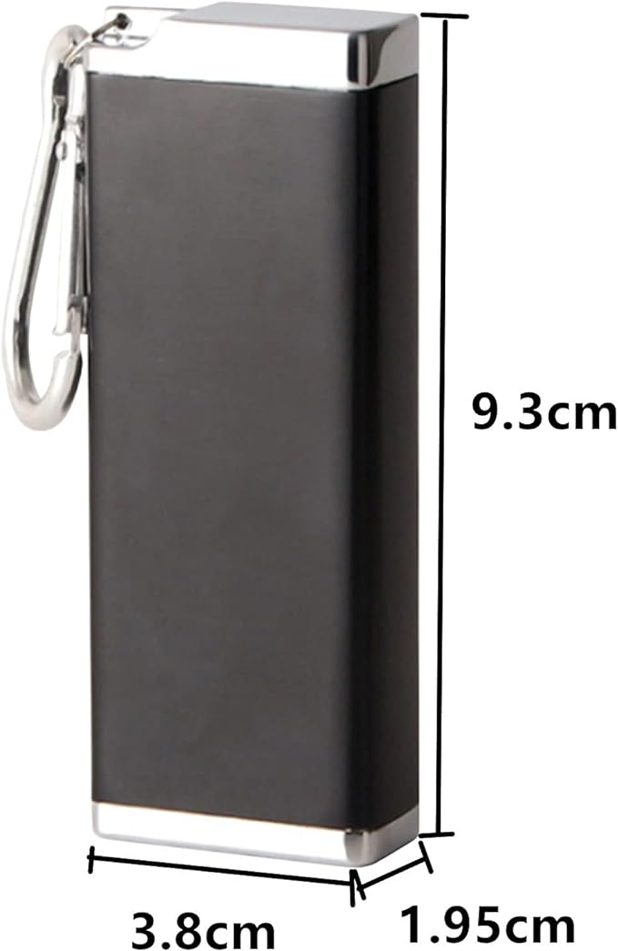 SAMCOS Portable Ashtray Full Black Portable Keychain with Carabiner Ashtray Ashtray Outdoor Pill Case Portable Ashtray (Black) - NewNest Australia
