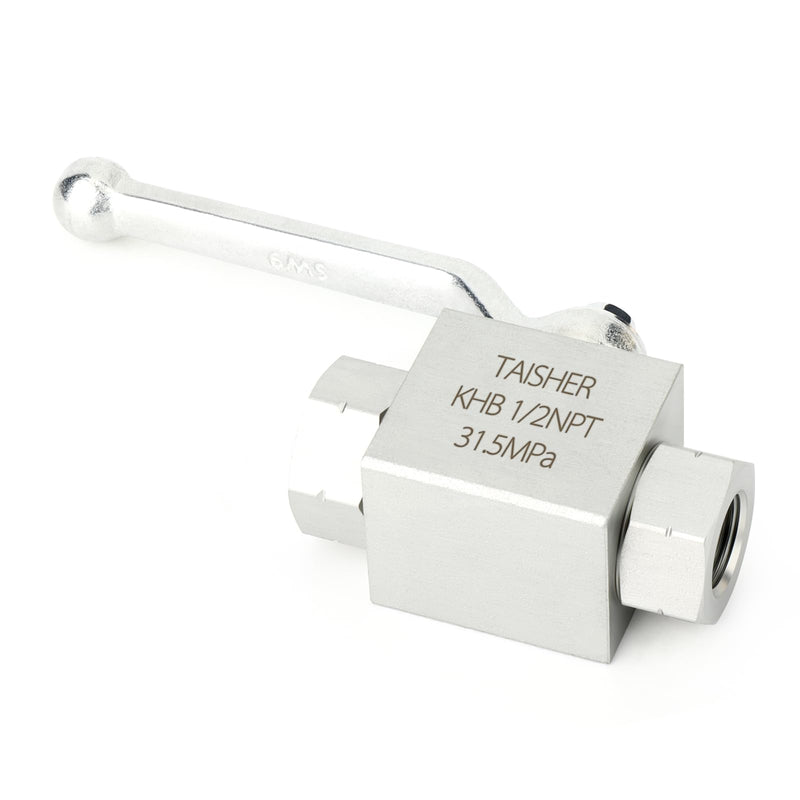 TAISHER 1PCS KHB 1/2'' NPT High Pressure Hydraulic Ball Valve Carbon Steel, Shut-Off 2 Way Ball Valve 1/2" NPT