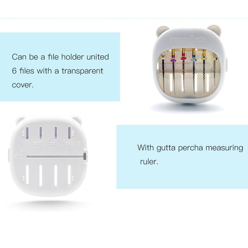 Dental Endodontic File Disinfection Box 5pcs Dental Root Canal Files Organizer Case Endo File Sterilization Box with Slots and Measuring Ruler