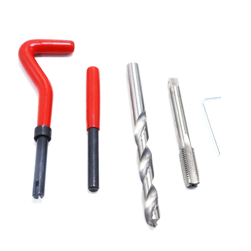 XT AUTO 30pcs Stainless Steel M10 x 1.5mm Thread Repair Insert Kit Compatible Hand Tool Set for Auto Repairing