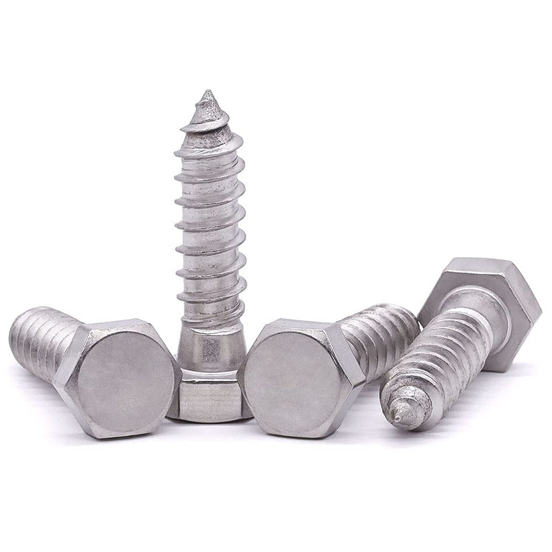 3/8" x 1-1/2" Hex Head Lag Screws Lag Bolts, 304 Stainless Steel 18-8, Deck Screws, Hexagon Head Wood Screws 10 PCS 3/8 x 1-1/2"