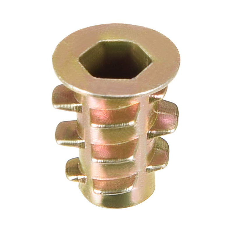 uxcell Furniture Threaded Insert Nuts Zinc Alloy M4 Internal Threads 10mm Length 50pcs M4x10mm