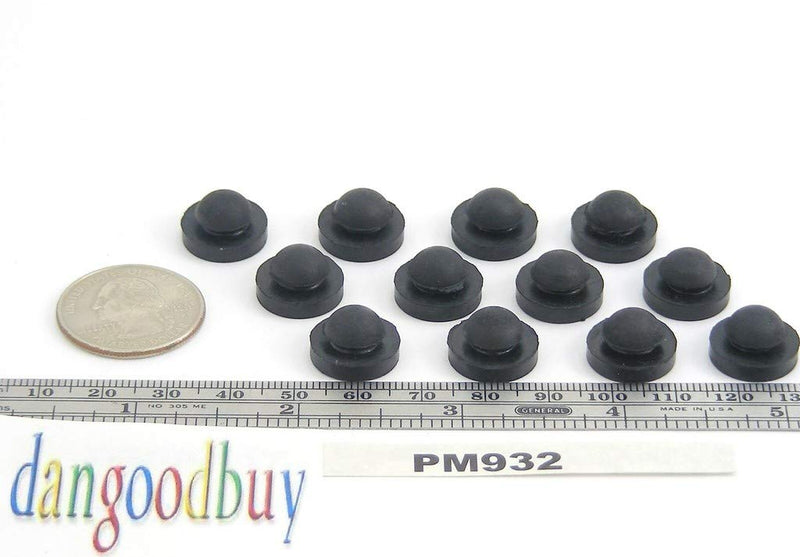 Black SBR Rubber Push in Ridged Bumper - Foot - Bumper Diameter - 9/16", Bumper Height - 1/8", Fits Hole Size - 9/32" 6