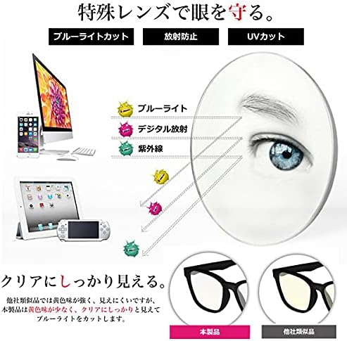 Kids Blue Light Reduction Glasses, PC Glasses, No Prescription, Clear Lenses, Stylish, Computer, Smartphone, Kids, Unisex, Game, Eye Protection, PS4, Switch, JIS Inspected, Pollen, Droplet and UV Protection, Ages 3 to 12 Years Old (Black) - NewNest Australia