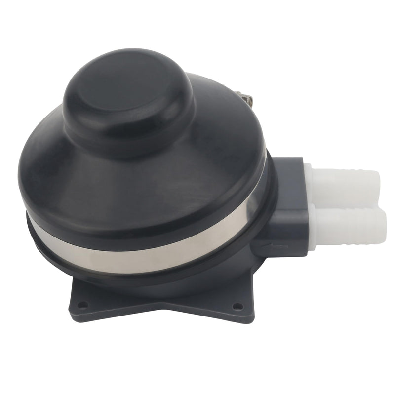 1/2" Marine Foot Operated Water Pump for Boat Sink Galley RV 2.2 GPM | Includes Hose Barbs Mounting Hardware Fits 0.5 Inch Flexible Hose for Boat RV Sink Water Systems Black