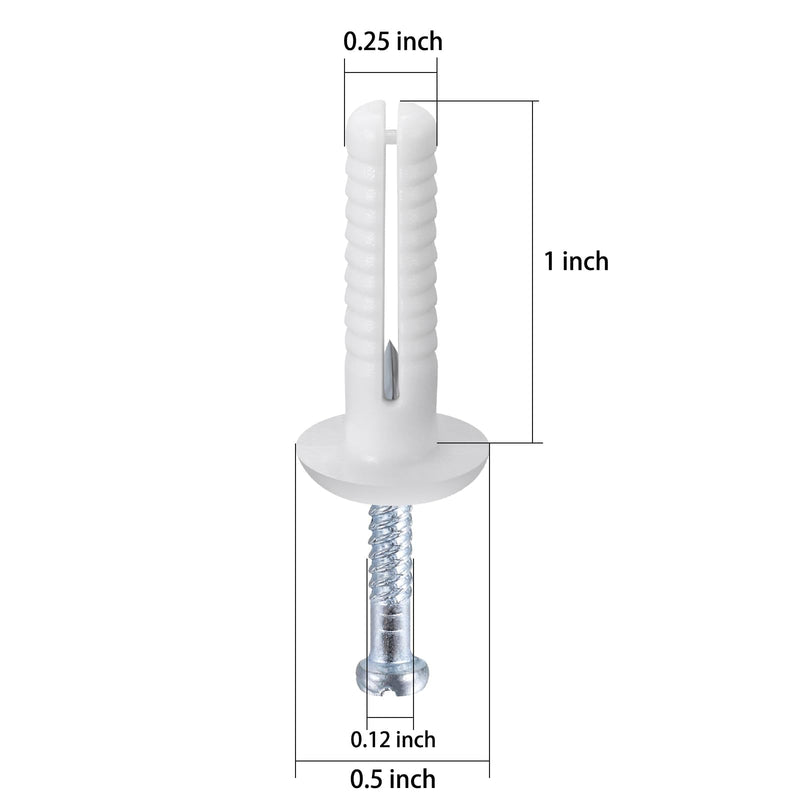 1/4x1 Plastic Hammer Drive Nail in Anchor (100 per Box) Cement hammering Anchors 1/4x1" 100