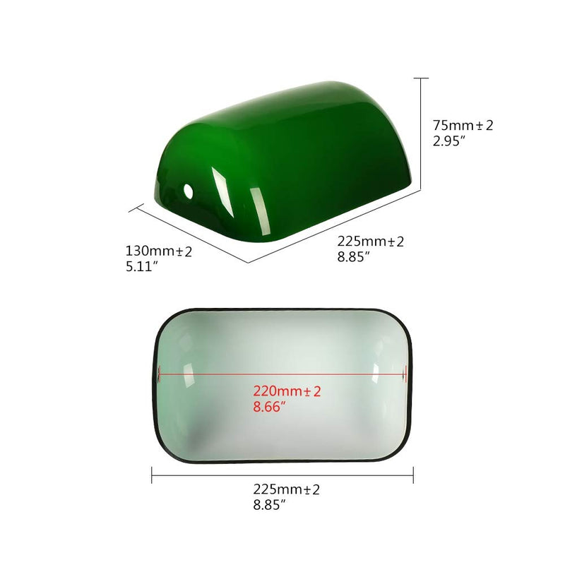 Newrays Green Glass Bankers Lamp Shade Replacement Cover,L8.85 W5.11