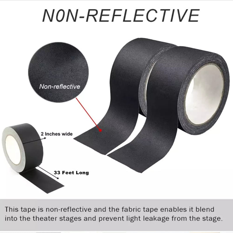 Cloth Bookbinding Repair Tape Cloth Book Repair Tape 2 Inch by 33 Feet Self Adhesive Non Reflective Cloth Tape for Old Books Antique Books Daily Supplies (Black) Black