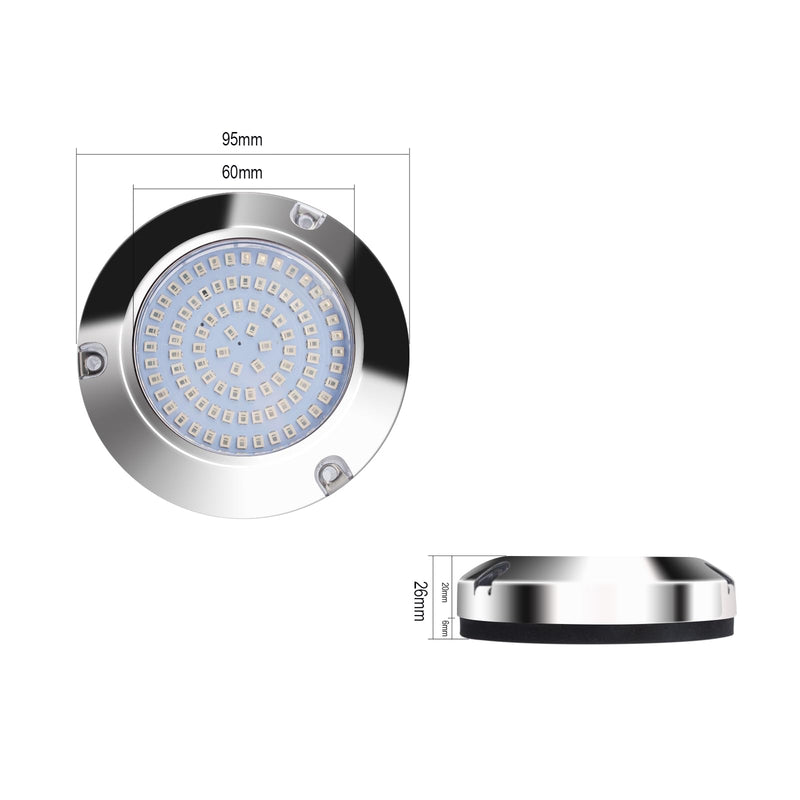 90led Underwater Boat Lights Marine Fishing LED,Waterproof, 2pcs White | Stainless Steel IP68 Waterproof,for Navigation Deck Courtesy Night Fishing Cruise Ships Yachts Boats Sailboat Pontoon Transom 2pcs 90led, white